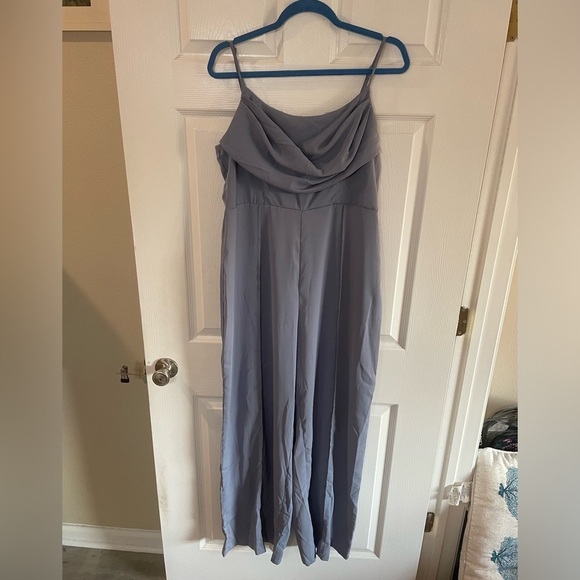 Cider Pants - NWT Cider Petrol blue cowl neck wide leg jumpsuit from size XL